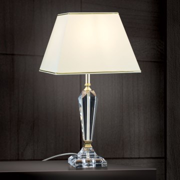 Lampe de table en cristal VERONIQUE 1xE27/60W/230V crème/doré