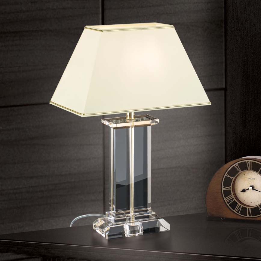 Lampe de table en cristal VERONIQUE 1xE27/60W/230V crème/doré