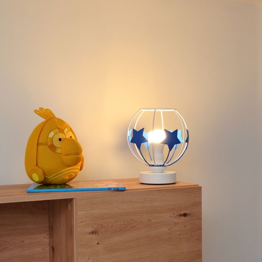 Lampe de table enfant STARS 1xE27/15W/230V bleu/blanc