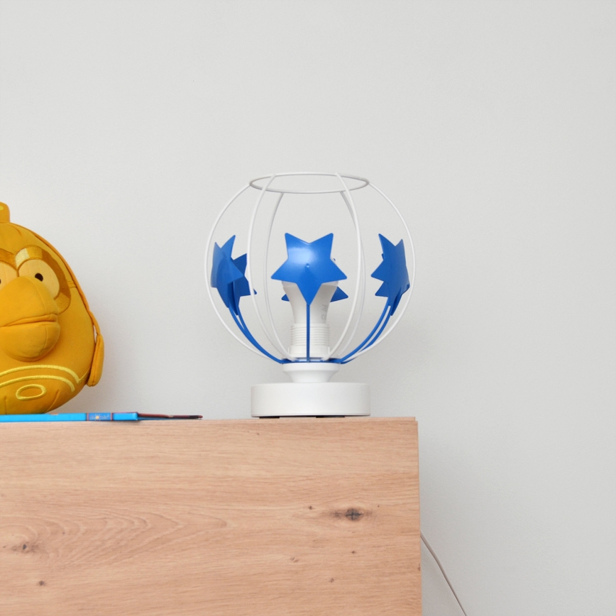 Lampe de table enfant STARS 1xE27/15W/230V bleu/blanc