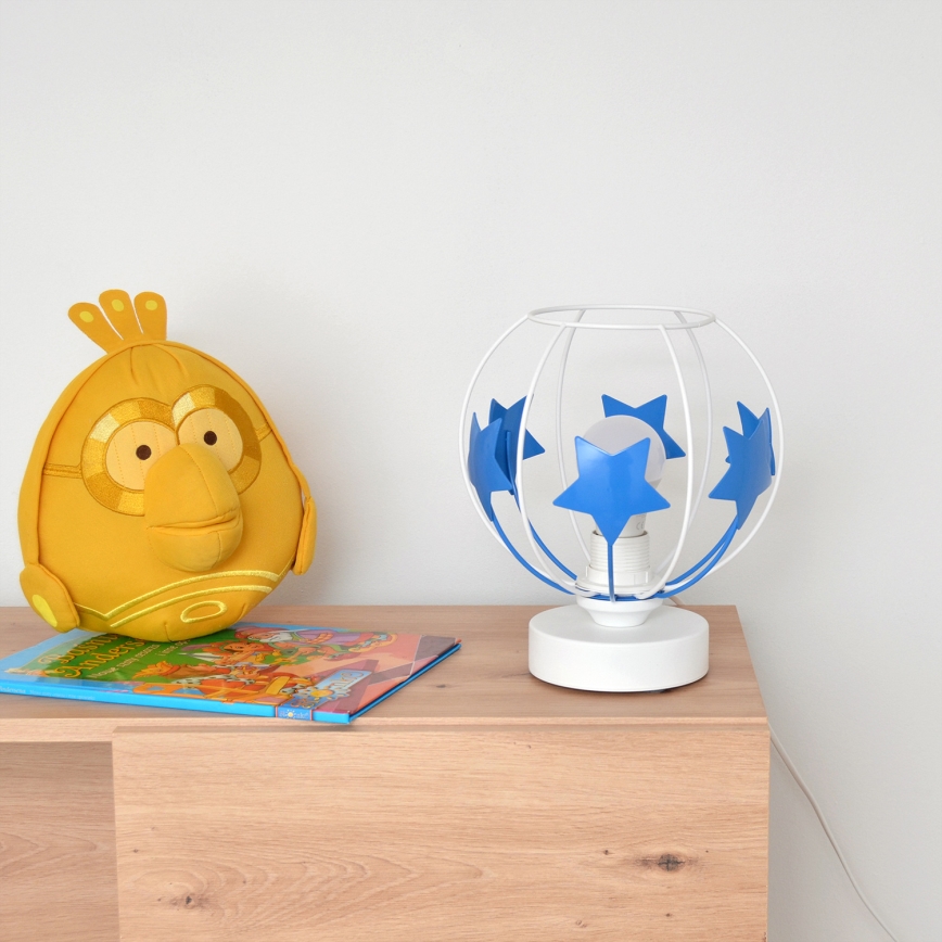 Lampe de table enfant STARS 1xE27/15W/230V bleu/blanc