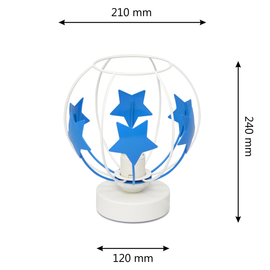 Lampe de table enfant STARS 1xE27/15W/230V bleu/blanc