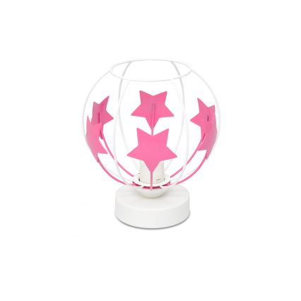 Lampe de table enfant STARS 1xE27/15W/230V rose/blanc