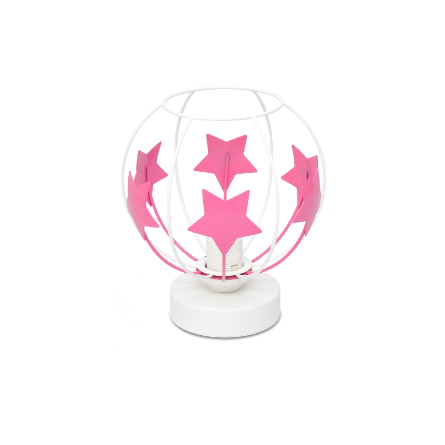 Lampe de table enfant STARS 1xE27/15W/230V rose/blanc