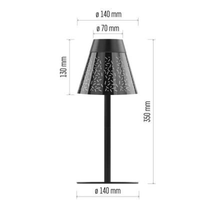 Lampe de table extérieur à intensité variable rechargeable LED/4,2W/5V 2200mAh IP44