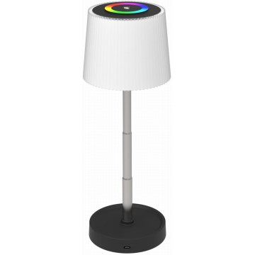 Lampe de table extérieure rechargeable à commande tactile, LED RGBW dimmable, 2 W / 5 V, IP44, 1200 mAh, gris