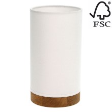 Lampe de table FIRE 1xE27/25W/230V chêne/blanc - certifié FSC
