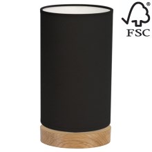 Lampe de table FIRE 1xE27/25W/230V chêne/noir - certifié FSC