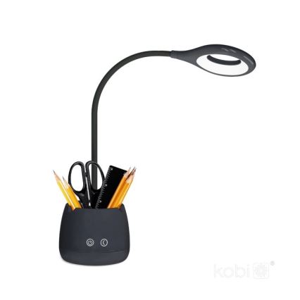 Lampe de table flexible à intensité variable et rechargeable LUSIA LED/5W/5V 3000/4000K 1200 mAh noir