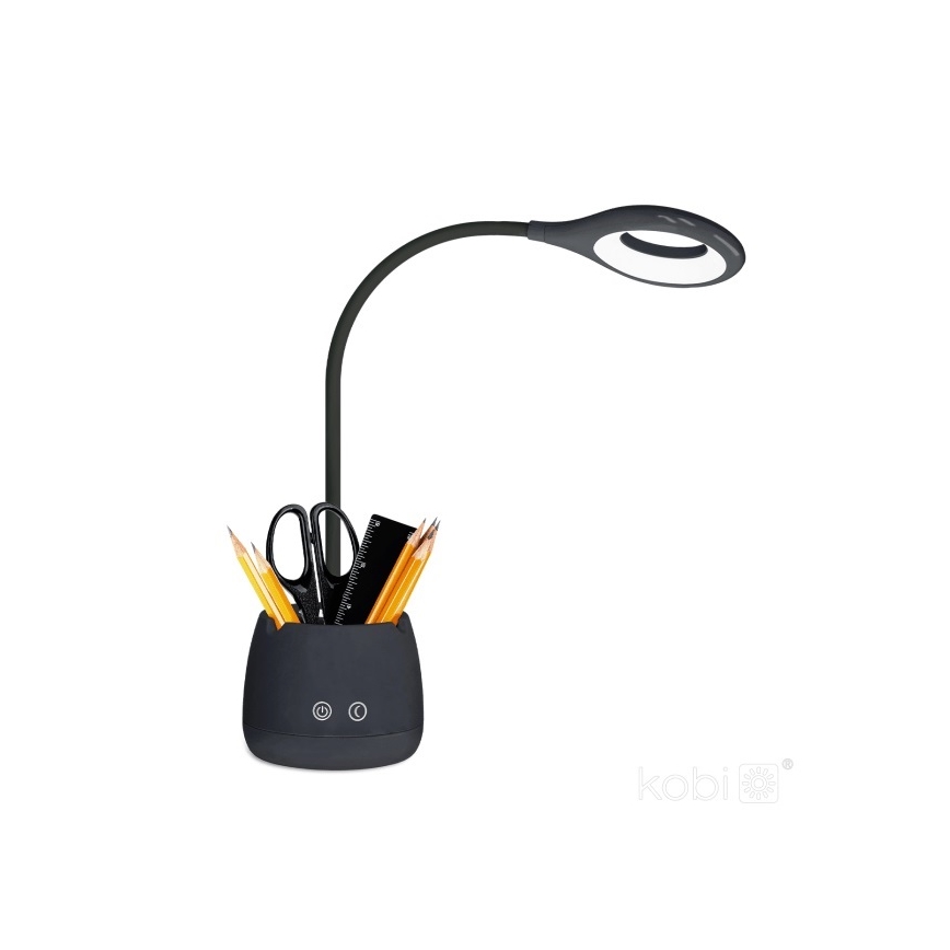 Lampe de table flexible à intensité variable et rechargeable LUSIA LED/5W/5V 3000/4000K 1200 mAh noir