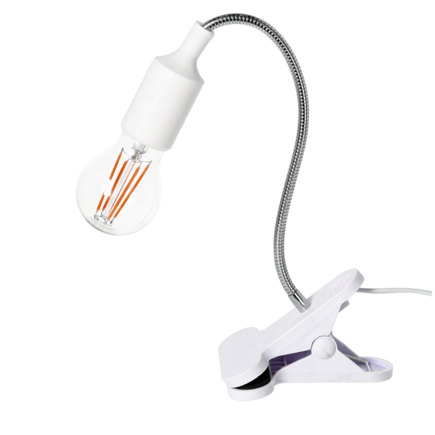 Lampe de table flexible avec pince CLIP 1xE27/30W/230V blanc