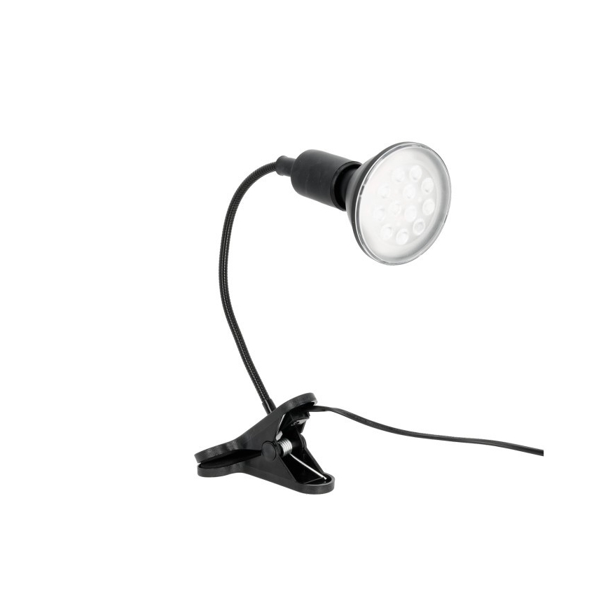 Lampe de table flexible avec pince pour la culture des plantes PLANTY 1xE27/30W/230V noir