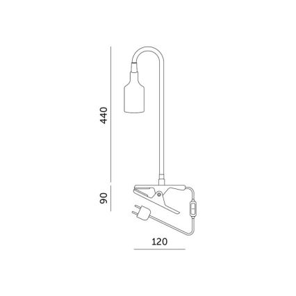 Lampe de table flexible avec pince pour la culture des plantes PLANTY 1xE27/30W/230V noir