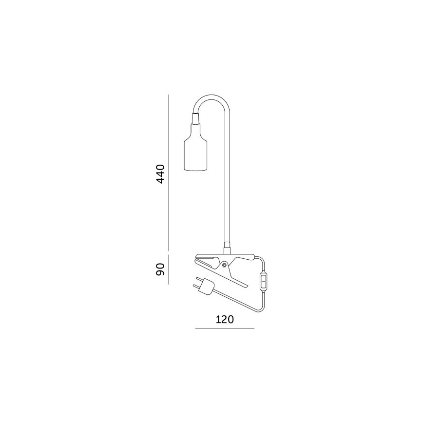 Lampe de table flexible avec pince pour la culture des plantes PLANTY 1xE27/30W/230V noir