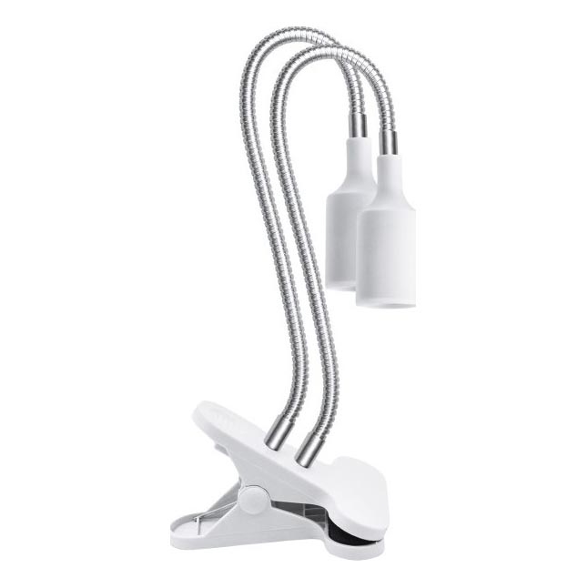 Lampe de table flexible avec pince pour la culture de plantes PLANTY 2xE27/30W/230V blanc