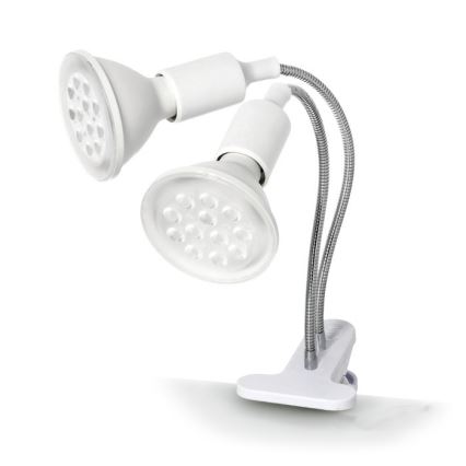 Lampe de table flexible avec pince pour la culture de plantes PLANTY 2xE27/30W/230V blanc