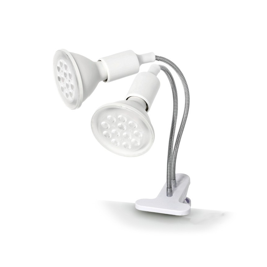 Lampe de table flexible avec pince pour la culture de plantes PLANTY 2xE27/30W/230V blanc