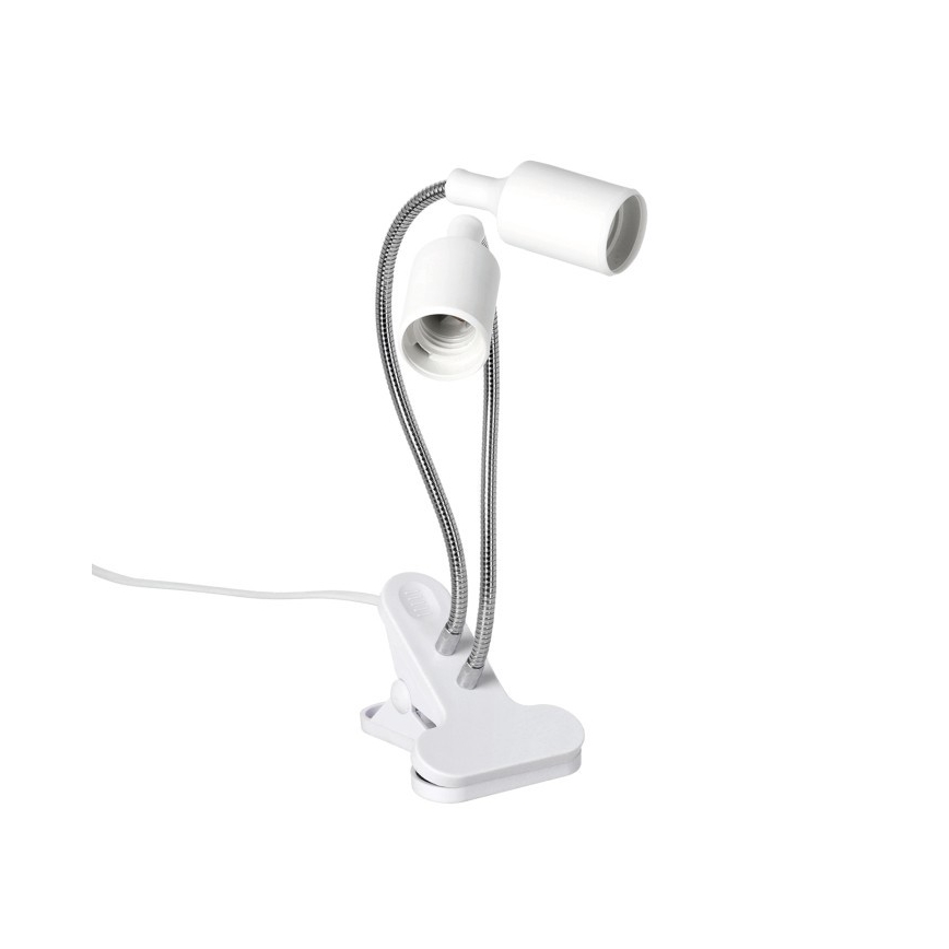 Lampe de table flexible avec pince pour la culture de plantes PLANTY 2xE27/30W/230V blanc