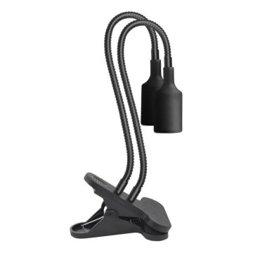 Lampe de table flexible avec pince pour la culture de plantes PLANTY 2xE27/30W/230V noir