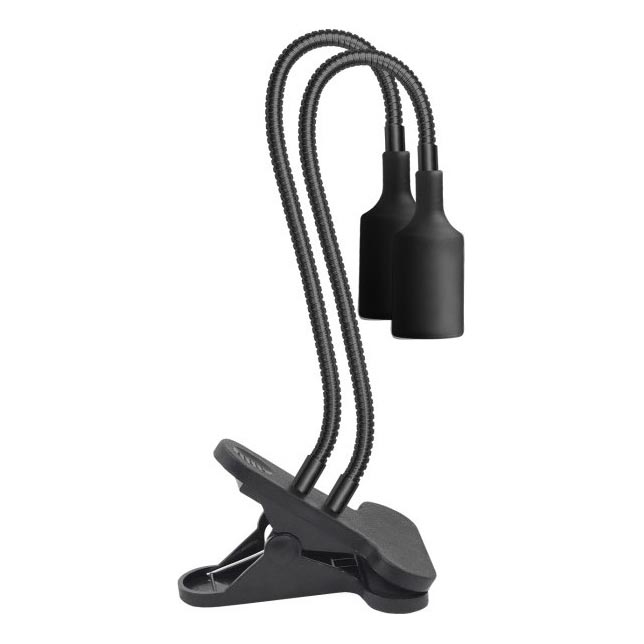 Lampe de table flexible avec pince pour la culture de plantes PLANTY 2xE27/30W/230V noir