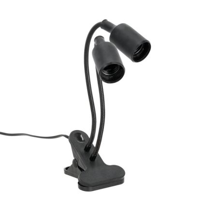 Lampe de table flexible avec pince pour la culture de plantes PLANTY 2xE27/30W/230V noir