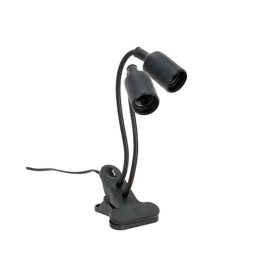 Lampe de table flexible avec pince pour la culture de plantes PLANTY 2xE27/30W/230V noir