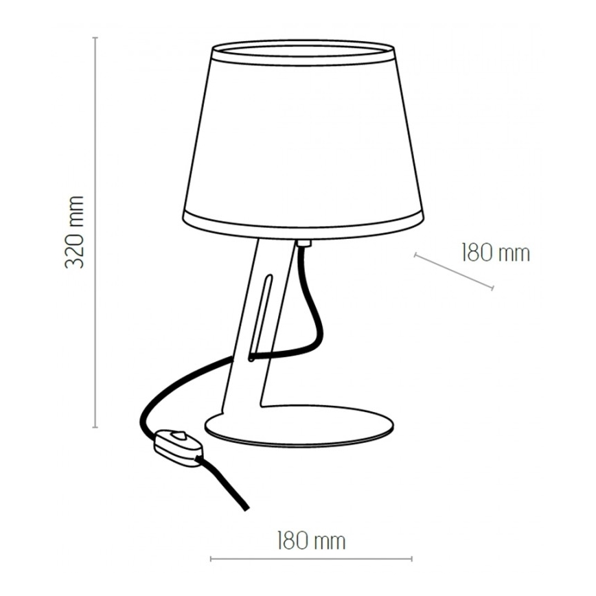 Lampe de table GRACIA 1xE27/60W/230V blanche