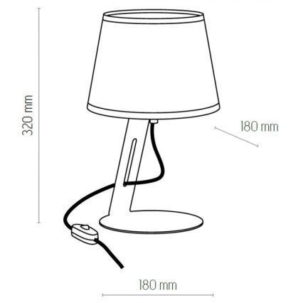 Lampe de table GRACIA 1xE27/60W/230V noire