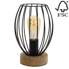 Lampe de table GUNNAR 1xE27/25W/230V chêne - certifié FSC