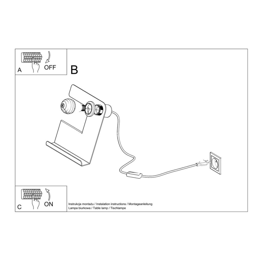 Lampe de table INCLINE 1xE27/60W/230V blanc
