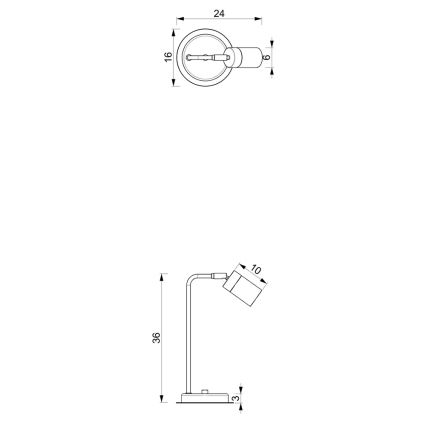 Lampe de table JOKER 1xGU10/25W/230V blanc/chrome brillant