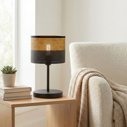 Lampe de table KARBON 1xE27/15W/230V noire/marron