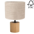 Lampe de table KRETA 1xE27/25W/230V chêne/beige - certifié FSC