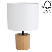 Lampe de table KRETA 1xE27/25W/230V pin/blanc - certifié FSC