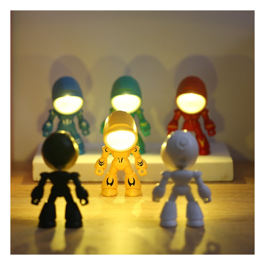 Lampe de table LED/0,06W/3xLR41 robot rouge