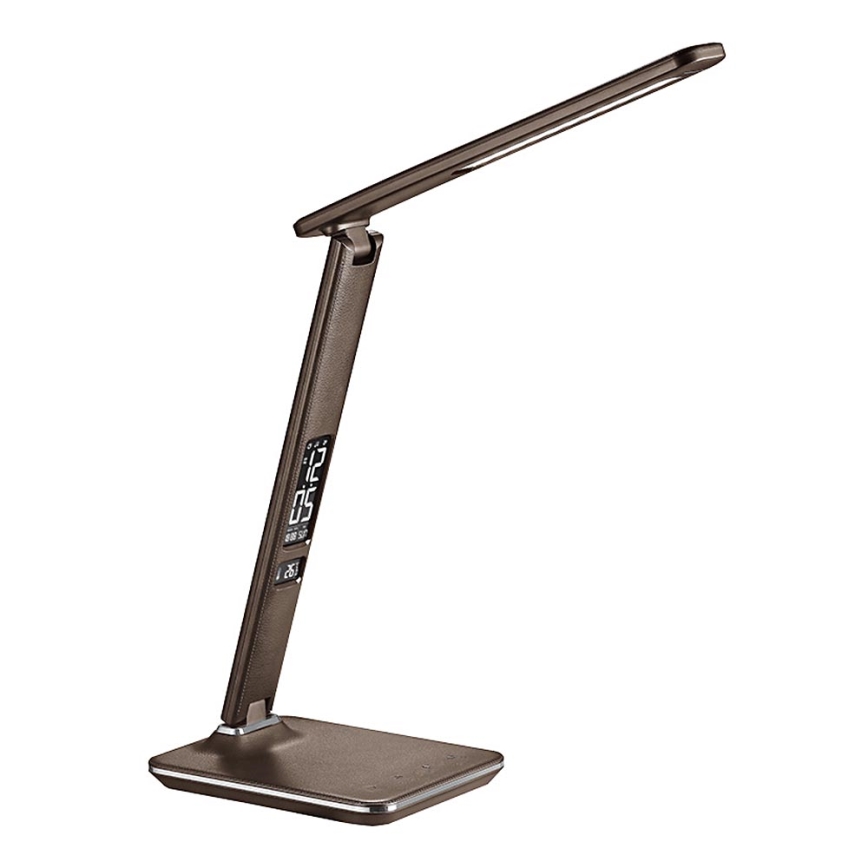 Lampe de table LED à intensité modulable avec écran LED/9W/230V marron