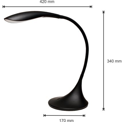 Lampe de table LED à intensité modulable VELA LED/6,5W/230V noir