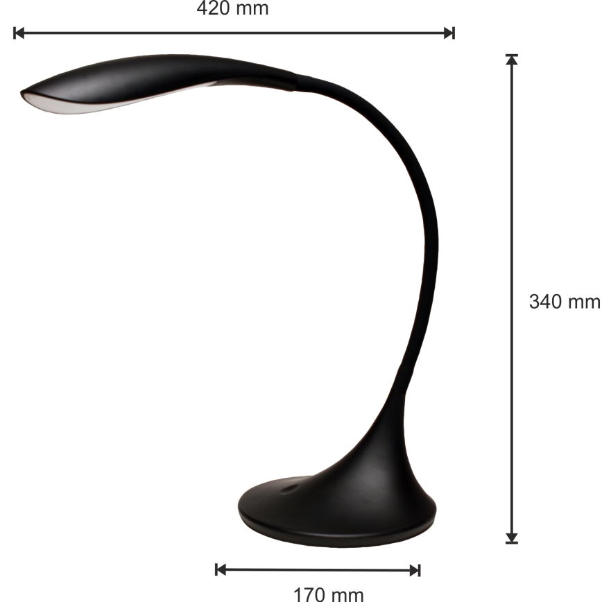 Lampe de table LED à intensité modulable VELA LED/6,5W/230V noir