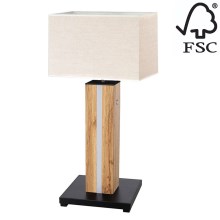 Lampe de table LED à intensité variable FLAME 1xE27/40W+ LED/4,6W/230V 56,5 cm chêne – Certifié FSC