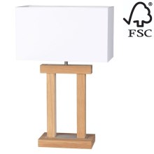 Lampe de table LED à intensité variable HAKON 1xE27/40W+2xLED/7,5W/230V 55 cm chêne – FSC certifié