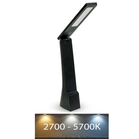 Lampe de table LED à intensité variable USB LED/4W/5V 1200 mAh 2700K-5700K noire