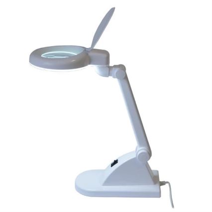 Lampe de table LED avec une loupe LED/6W/230V blanche