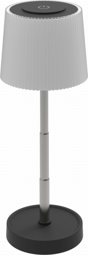 Lampe de table LED d'extérieur tactile et dimmable, rechargeable, 2W/5V, IP44, 1200 mAh, gris