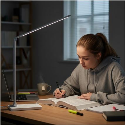 Lampe de bureau LED dimmable avec recharge sans fil NOBLITE Q LED/7W/230V 3000/4000/6500K blanche