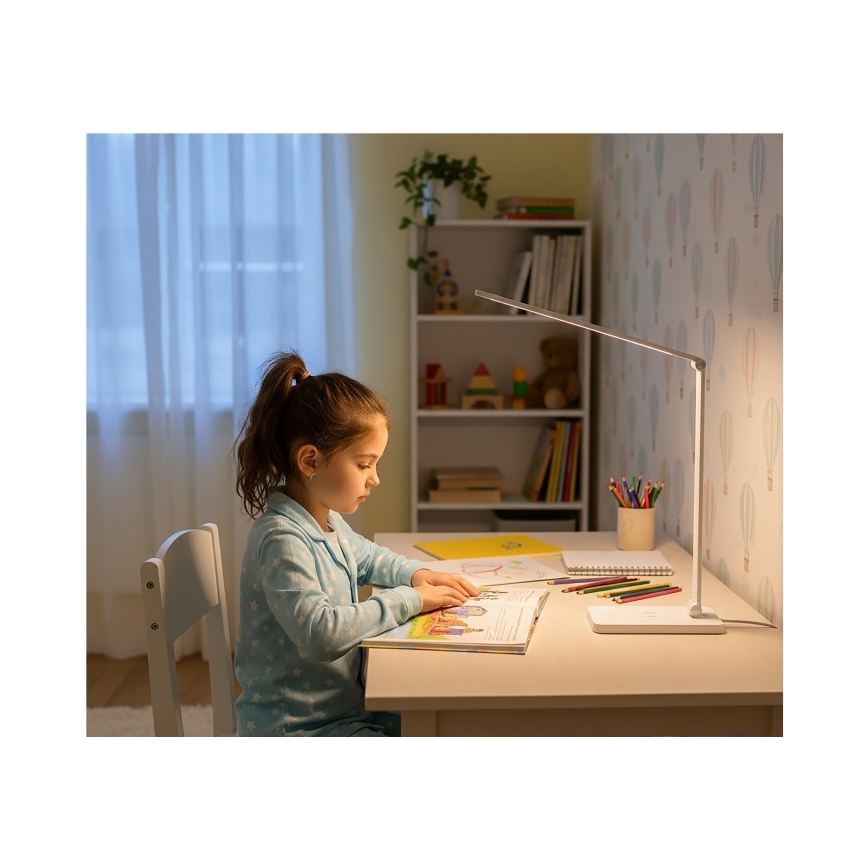 Lampe de bureau LED dimmable avec recharge sans fil NOBLITE Q LED/7W/230V 3000/4000/6500K blanche