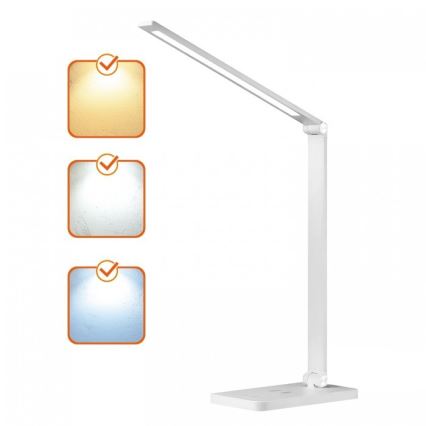 Lampe de bureau LED dimmable avec recharge sans fil NOBLITE Q LED/7W/230V 3000/4000/6500K blanche