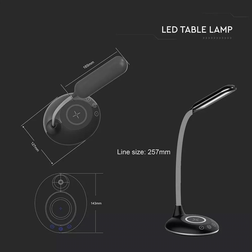 Lampe de table LED dimmable LED/5W/230V avec charge sans fil