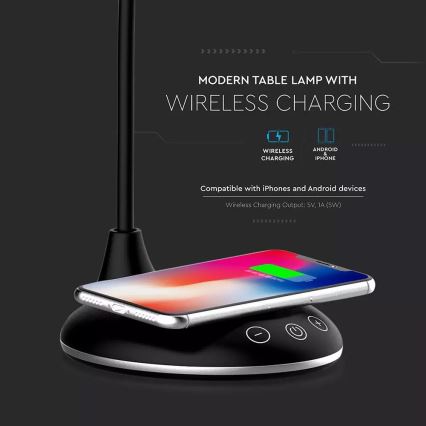Lampe de table LED dimmable LED/5W/230V avec charge sans fil