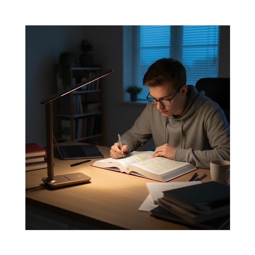 Lampe de table LED dimmable NOBLITE N LED/7W/230V 3000/4000/6500K marron