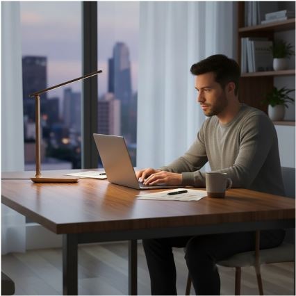 Lampe de table LED dimmable NOBLITE N LED/7W/230V 3000/4000/6500K marron